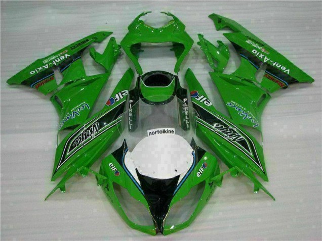 Verde Negro LeoVince Carenado Moto Kawasaki ZX6R 09-12 Verde Negro LeoVince Carenado Moto Kawasaki ZX6R 09-12