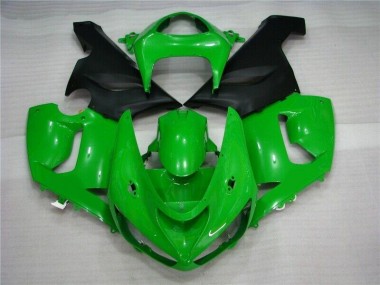 Verde Negro Mate Carenado Moto Kawasaki ZX6R 05-06