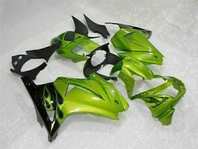 Verde Negro Moto Plástico Kawasaki EX250 08-12 Verde Negro Moto Plástico Kawasaki EX250 08-12