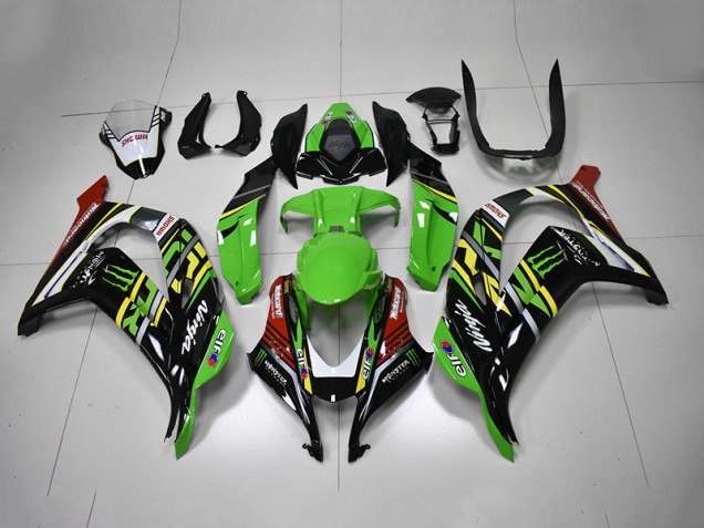 Verde Negro Rojo Ninja Monster Carenado Moto Kawasaki ZX10R 16-19 Verde Negro Rojo Ninja Monster Carenado Moto Kawasaki ZX10R 16-19