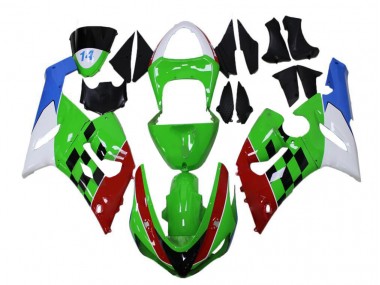 Verde Rojo Blanco Azul Carenado Moto Kawasaki ZX6R 05-06